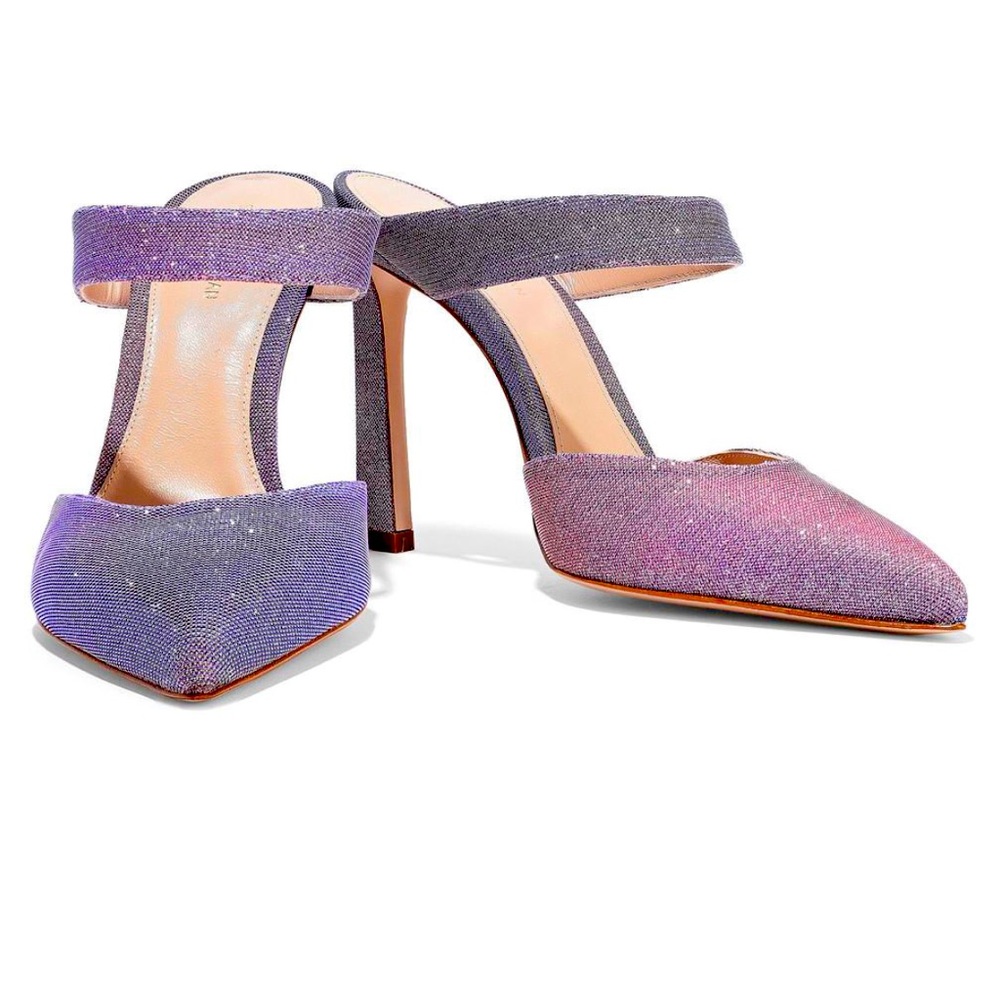 Stuart Weitzman Lamé Mules